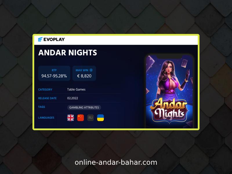 Andar Nights from Evoplay